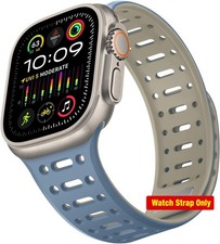 Blue/Apricot Magnetic Silicone Sport Band 49mm 46mm 45mm 44mm 42mm Apple Watch U