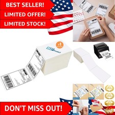100 Fanfold 4 x 6 Thermal Labels - Strong Adhesive for Direct Thermal Printers