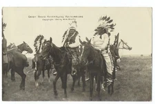 INDIAN CRAZY SNAKE Assembling WARRIORS - 1909 W.H. Martin RPPC