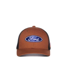 Ford Car Brand Outdoor Cap FRD17A Brown/Black, One Size Fits Adjustable Hat