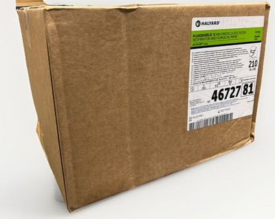 HALYARD FLUIDSHIELD N95 Respirators 46727 (Case of 210) ~ 2027 ~ DENTED Case