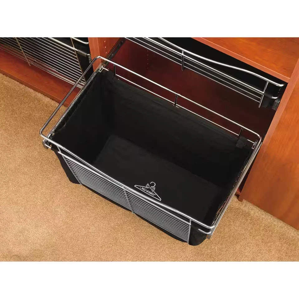 7 In. H X 18 In. W Black Steel 1-Drawer Wide Mesh Wire Basket - Image 3 of 4