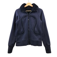 Lululemon Cuddle Up Fleece Zip Athletic Jacket Sz 6 Blue