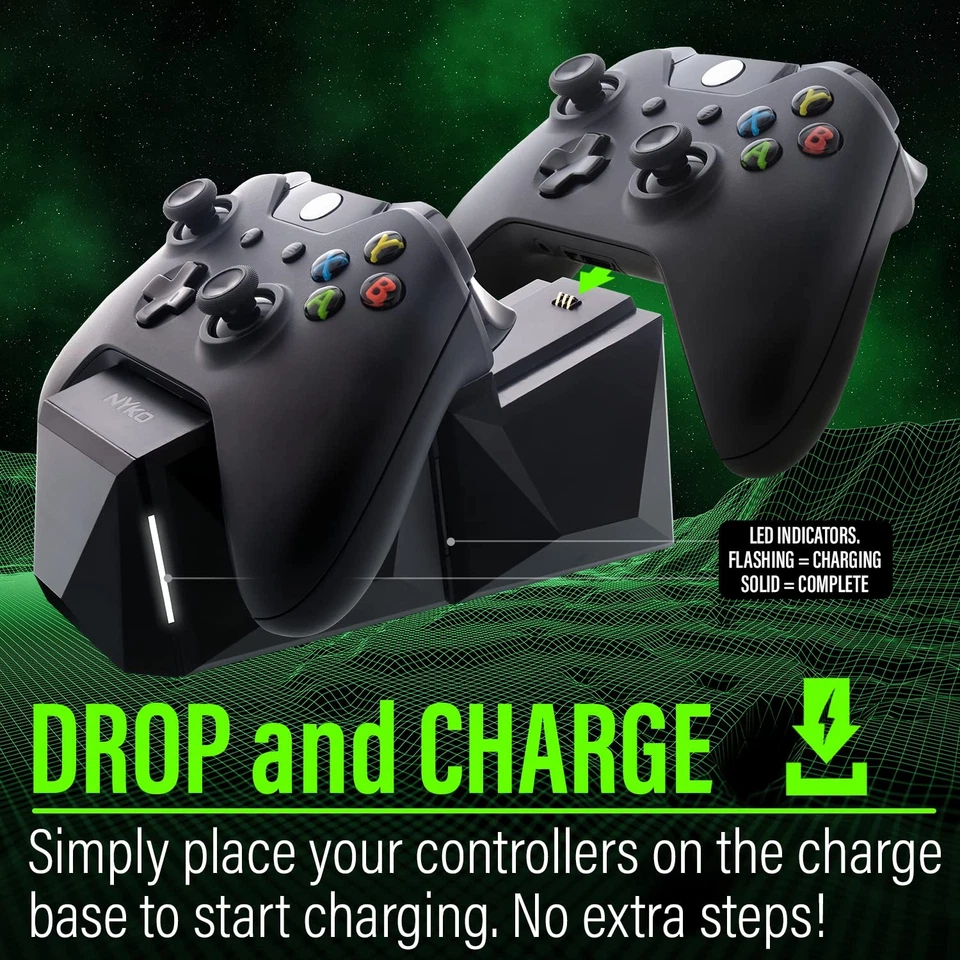 Nyko Charge Block Duo -2 Port Controller Charging Station with 2 Rechargeable - Image 2 of 4