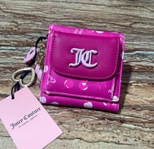 Juicy Couture Wallet Pink Cherry Print Handbag Cardholder Trifold Snap Wallet