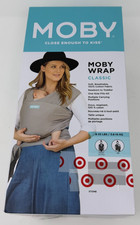 MOBY Wrap Classic BABY CARRIER for Newborns 8 Lbs to 33 Lbs - STONE GRAY