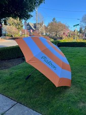 Malbon orange and white golf umbrella NWT