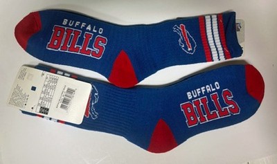 One Pair Buffalo Bills 4 Stripe Deuce Socks - Large 10 to 13 NFL Licensed