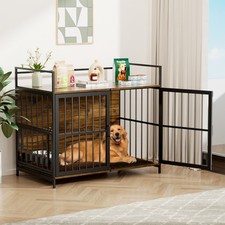 Large Dog Crate Furniture 360  Adjustable Elevated Feeder, Heavy Dog Furniture