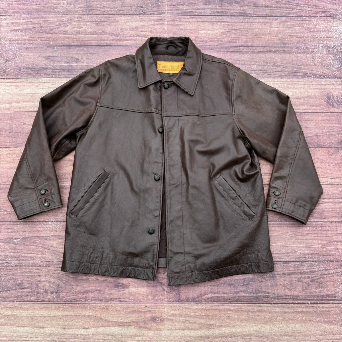 Timberland レザージャケットWEATHERGEAR Timberland Super Vintage Weathergear XL Leather Jacket Super Rare