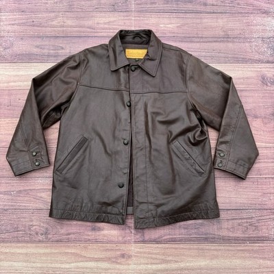 【90s】timberland WEATHERGEARレザージャケット ブルゾン Vintage Timberland Weathergear Heavyweight Brown Leather Jacket