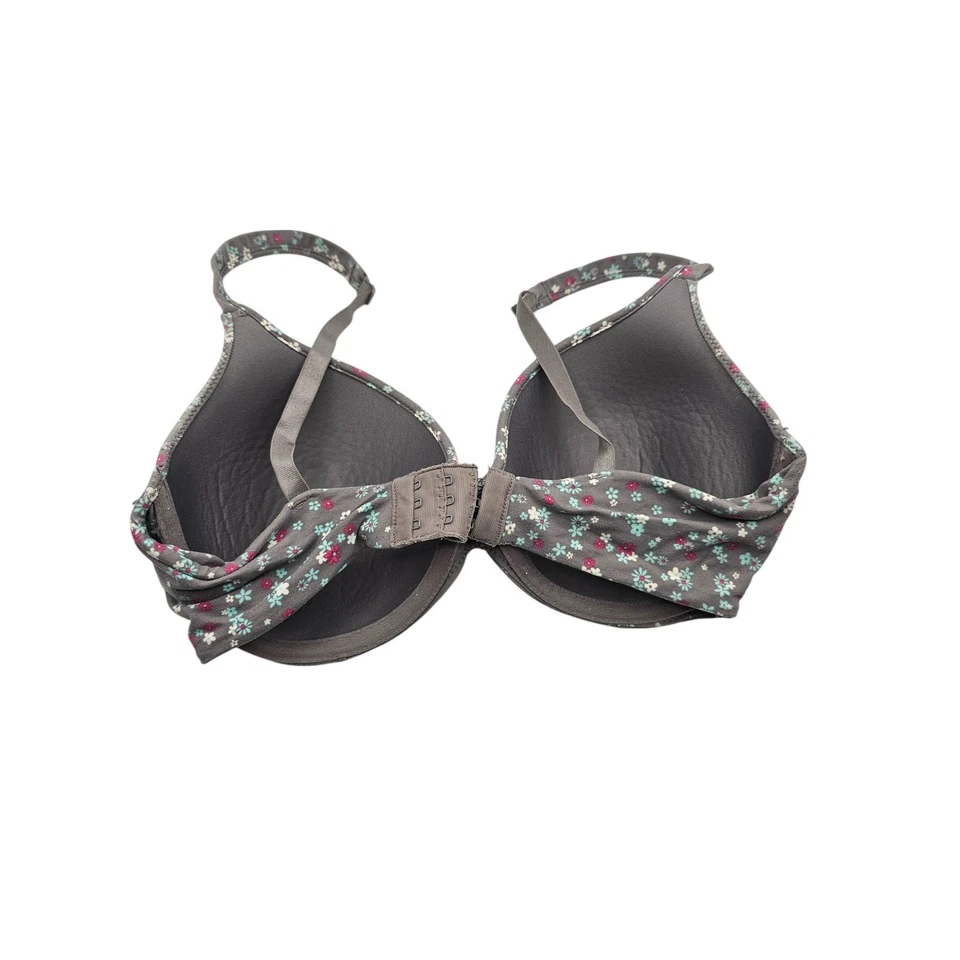Sujetador Camiseta Clásica Barely There Mujer Talla 36D Gris Floral Ligeramente Acolchado Foto 3 de 4