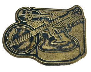 Brown Leather Belt with-Bluegrass Design - American Eastern Traders (A