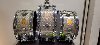 drum-tec diabolo 3er Set Tom/Snare - Pad Silver Sparkle 2 x 10''x5''- 1 x 12'' x 5''