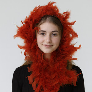 Girl's Custom Dance Costume Accessory Brown Feather Boa Lion's Mane Headband OS