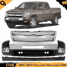 Front Bumper Grille Assembly Chrome Kit For 2007-2013 Chevrolet Silverado 1500 Front Bumper Grille Assembly Chrome Kit For 2007-2013 Chevrolet Silverado 1500