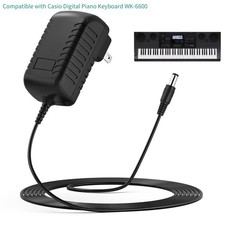 AC / DC Adapter for Casio Digital Piano Keyboard WK-6600 WK-7600 Power Supply