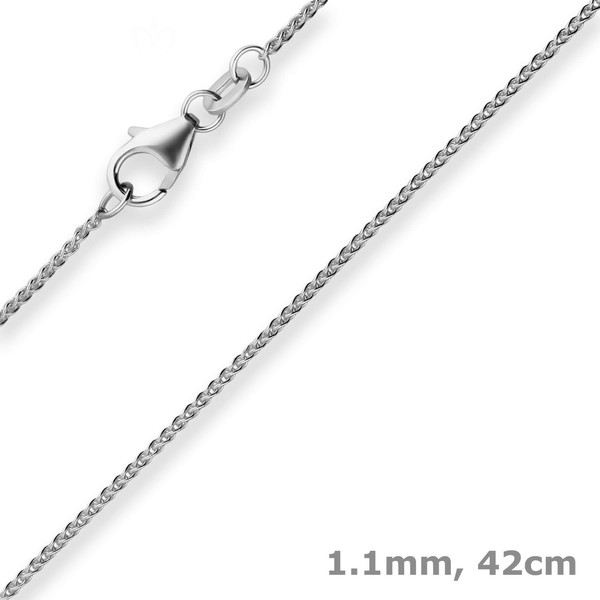 1,1Mm Zopfkette Goldkette Collier Halskette Aus 333 Gold WeißGold 42Cm-image