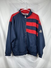 Vtg 90 s Fila USA Windbreaker Jacket Men s Large Embroidered Flag Navy Blue