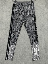 Adidas Girls Spellout Leggings All Over Print Athletic Bottoms Size Youth Large
