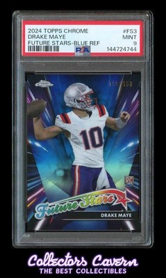 2024 Topps Chrome Future Stars Blue Refractor #FS3 Drake Maye PSA 9 (MINT) /150