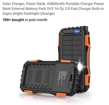 Solar Charger, Power Bank, 42800Mah Portable Charger Power Bank External Battery
