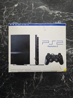 Sony PlayStation 2 PS2 Slim EMPTY BOX, MANUAL AND ONLINE STARTUP DISC.