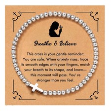 Cross Bracelet for Women, Christian Gifts for Women, Confirmation Baptism Eas...