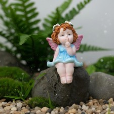 Sitzende Blumenfee Figur handbemalte Features Miniatur Feenfigur handbemalt
