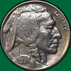 1936 Buffalo Nickel Almost Uncirculated AU Coin #35505