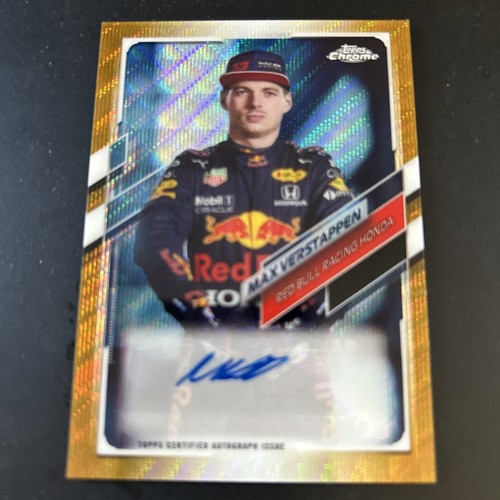 2021 Topps Chrome F1 Max Verstappen Refractor Autograph Gold Wave 50/50