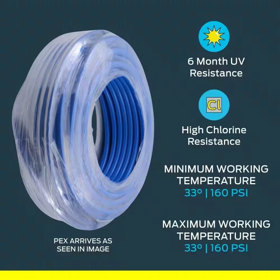 SharkBite U860B50 PEX Pipe 50 Foot - Blue Flexible, durable piping sytem Best - Image 2 of 4