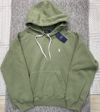 NWT Polo Ralph Lauren Women s Shrunken Fit Fleece Hoodie Sweatshirt Green M