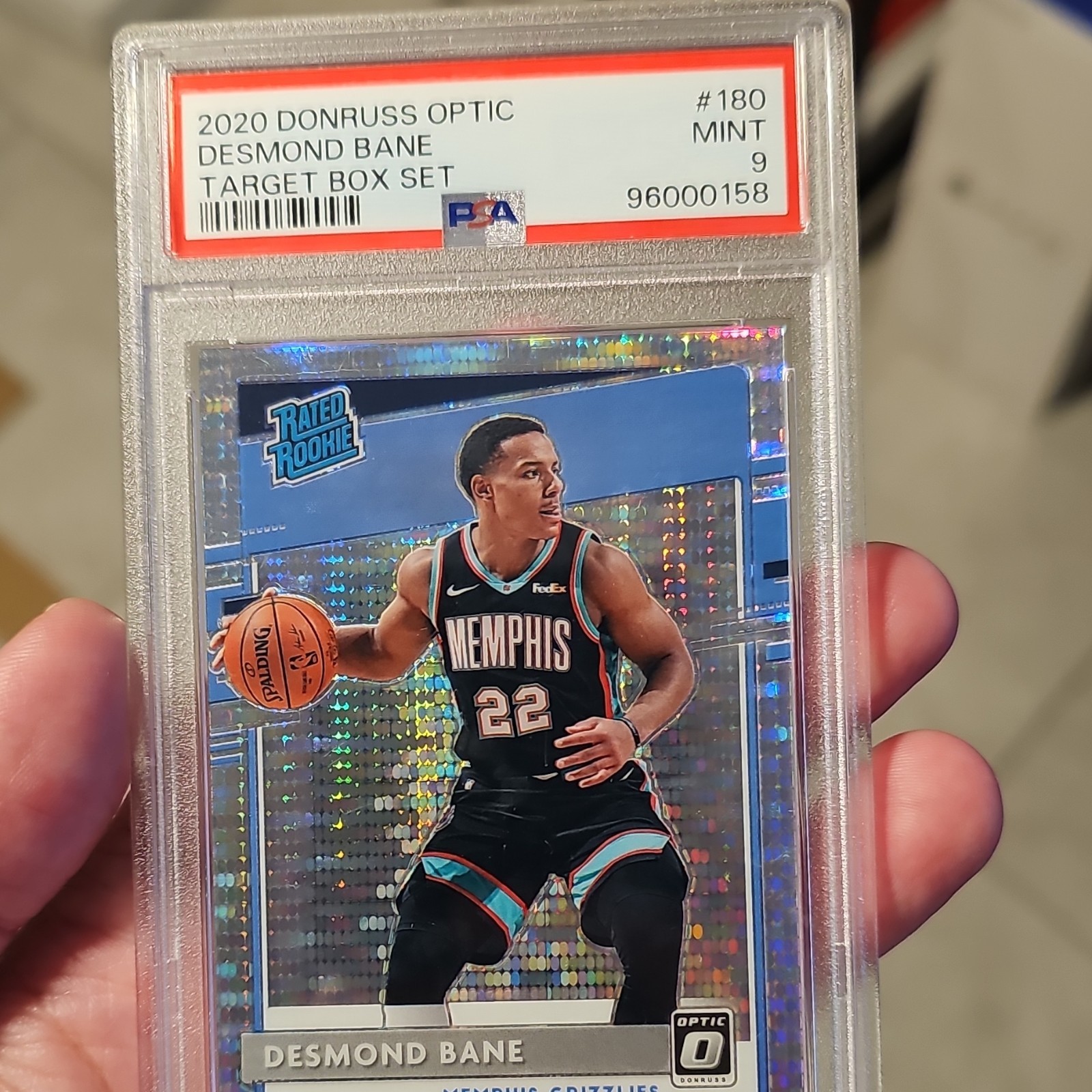 2020-21 Panini Donruss Optic Rated Rookie Desmond Bane Pulsar Prizm #180 PSA 9