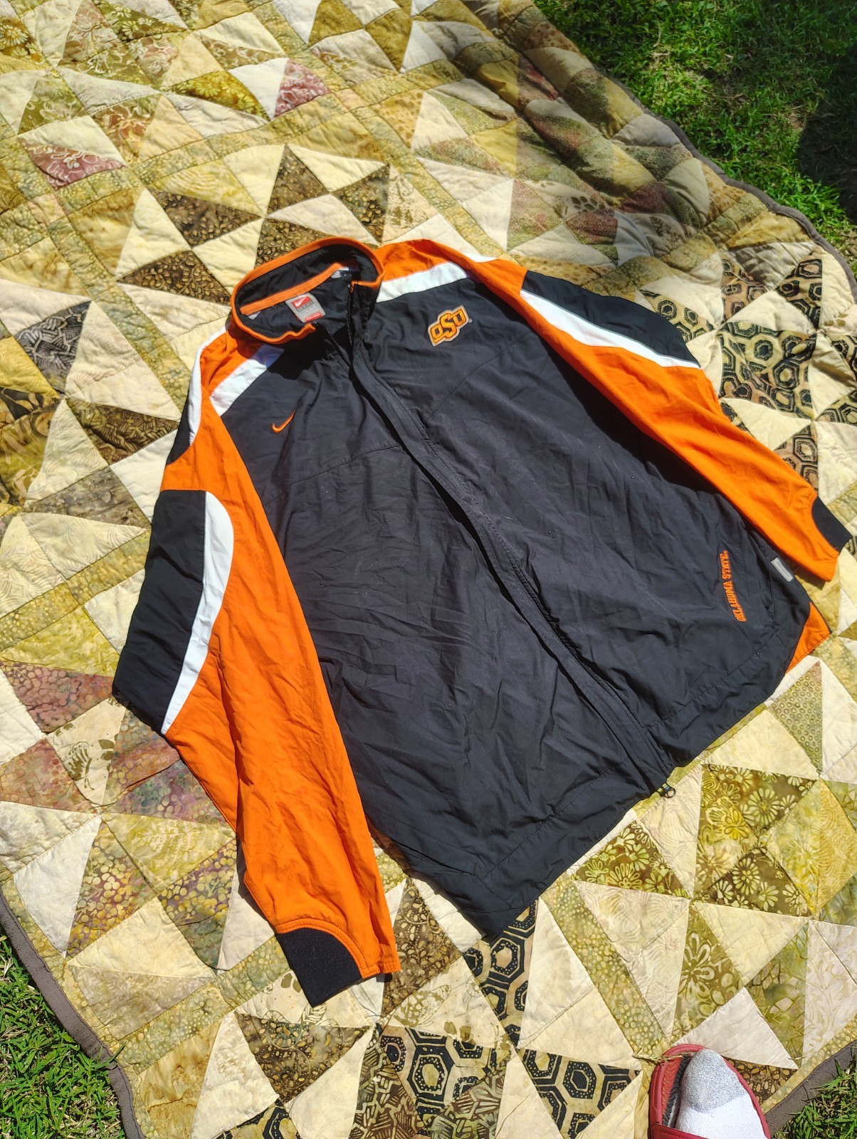 SACAI X NIKE Giacca Team Nike Oklahoma State Uomo XXL Nero Arancione Gear Vintage Y2K Nylon Zip