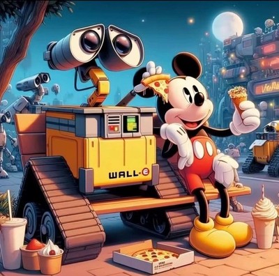Mickey Mouse und Wall-e 11Ct gestempelt Kreuzstich Set 40x40cm