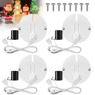 4 Set Christmas Blow Mold Light Kit with Female Plugs, E27 E26 Single Light C...