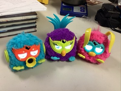 Lot Of 3 2012 Hasbro Furbling Furby Boom Baby Party Rockers Pink Purple Green