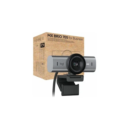 Logitech MX Brio 705 for Business 4K Webcam with Auto Light Correction -