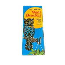 Vintage Cast Iron OWL Wall Mount Swivel Arm Plant Hanger Bracket Hook 5" NEW