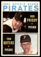1964 Topps #74 PIRATES' Rookie Stars - Bob Priddy / Tom Butters  EX-EX+