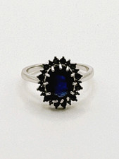 NWT BLUE SAPPHIRE OVAL RING SIZE 8 IN 925 STERLING SILVER