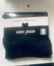 Bobbie Brooks Women's Jogger Pants XL Black Polyester Spandex Solid