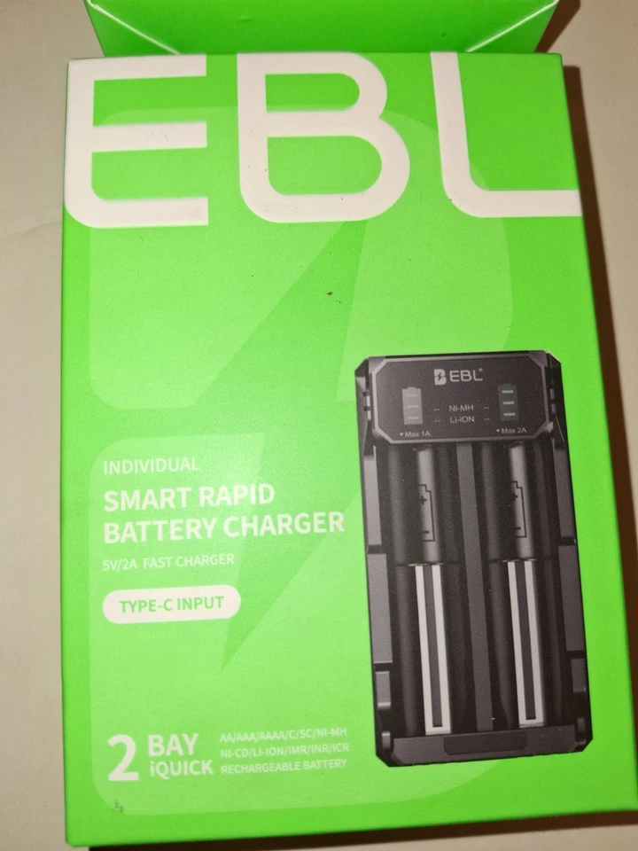 EBL Lithium Ion 2xAA batteries plus charger only GBC Gameboy Color 3000mWh, 1.5V - Image 3 of 4