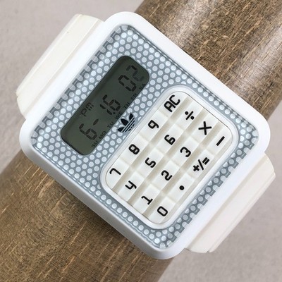 Adidas Men ADH4018 Calculator White Silicone Band Quartz Digital