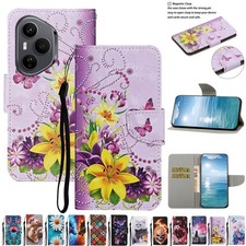 Cat Flower Butterfly Wallet Phone Case For Samsung S24 S23 S22 S21 S20 S10 S9 S8