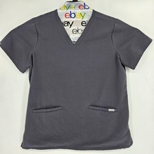Figs Scrub Top Womens Large Casma Three Pocket Technical Uniforms Gray