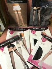6 Pairs of Elegant Moments and Music Legs Plus Size Thigh High Black 