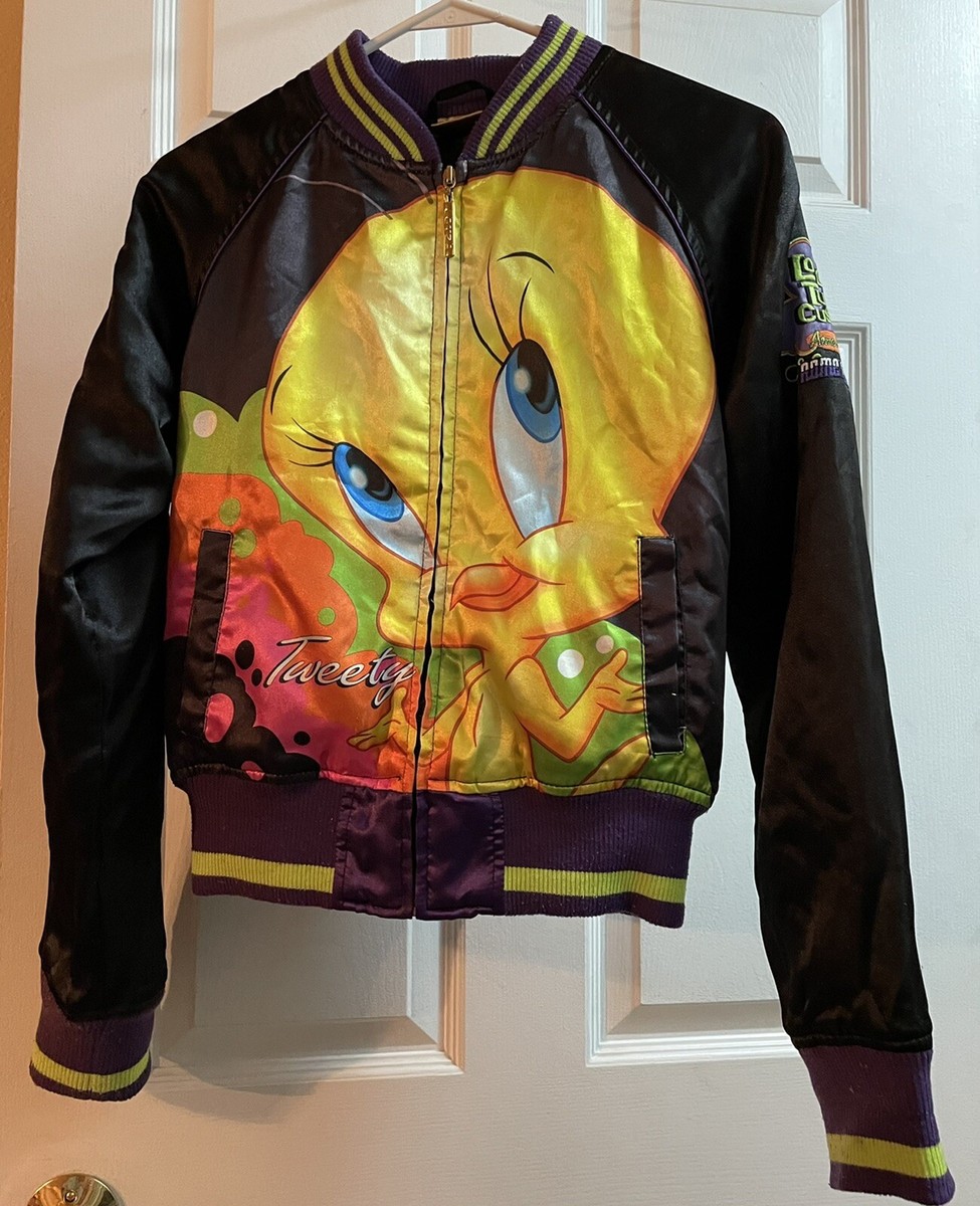ジャケット・アウター Tweety VINTAGE LOONEY TUNES TWEETY LEATHER JACKET 1999 SIZE 3XL