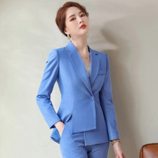 Oversize Office Blue Formal Business Women Blazers Suits Professional Office Set